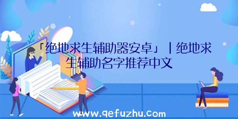 「绝地求生辅助器安卓」|绝地求生辅助名字推荐中文